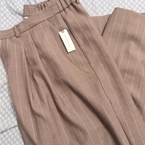 Maeve Taupe Pinstripe Trousers